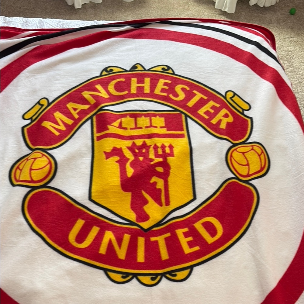 Red and White Manchester United Blanket